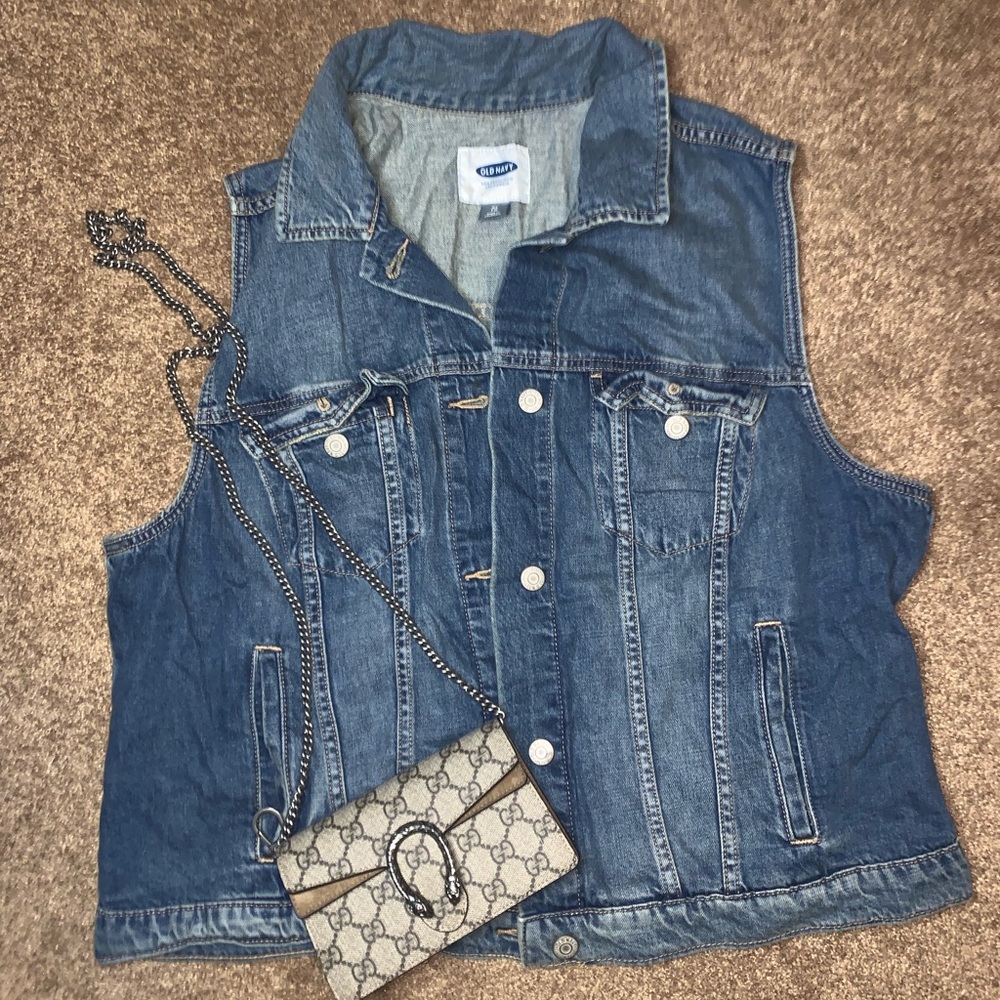 Jean jacket vest old navy XL